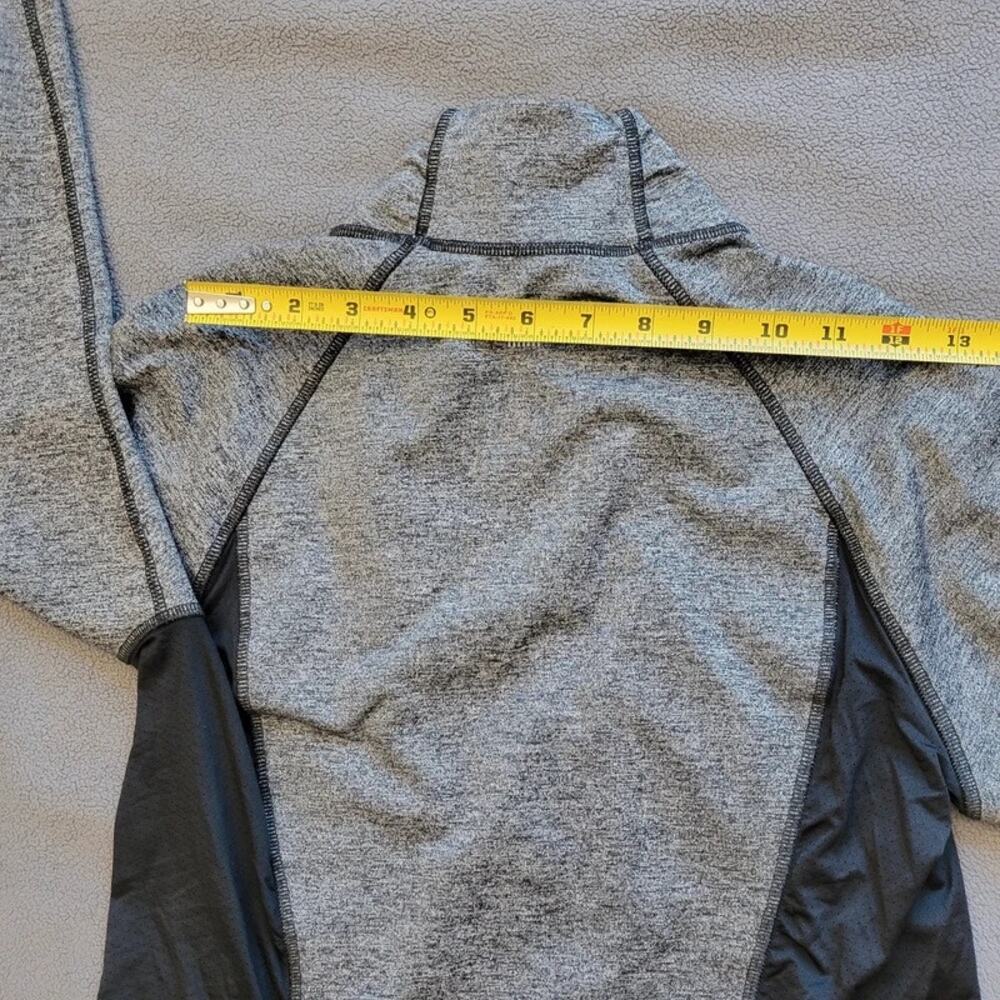 VICTORIA'S SECRET Jacket Womens Large Gray Sports Black Zip Up Reflective Thumbs - Picture 9 of 14